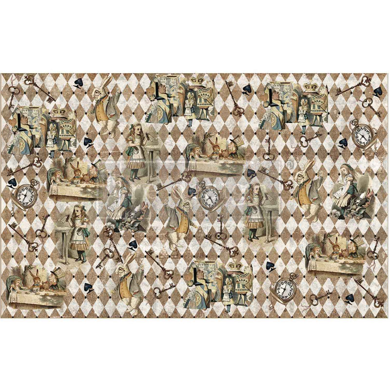 Carta da Découpage "Mad Hatter’s Muse" in Tessuto Formato 49.5x76cm