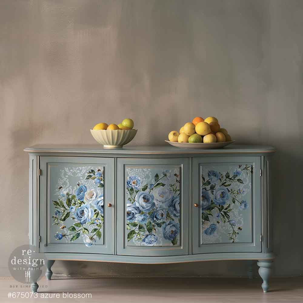 Redesign Decor Transfers –  "Azure Blossom”  4 fogli 90x70 cm