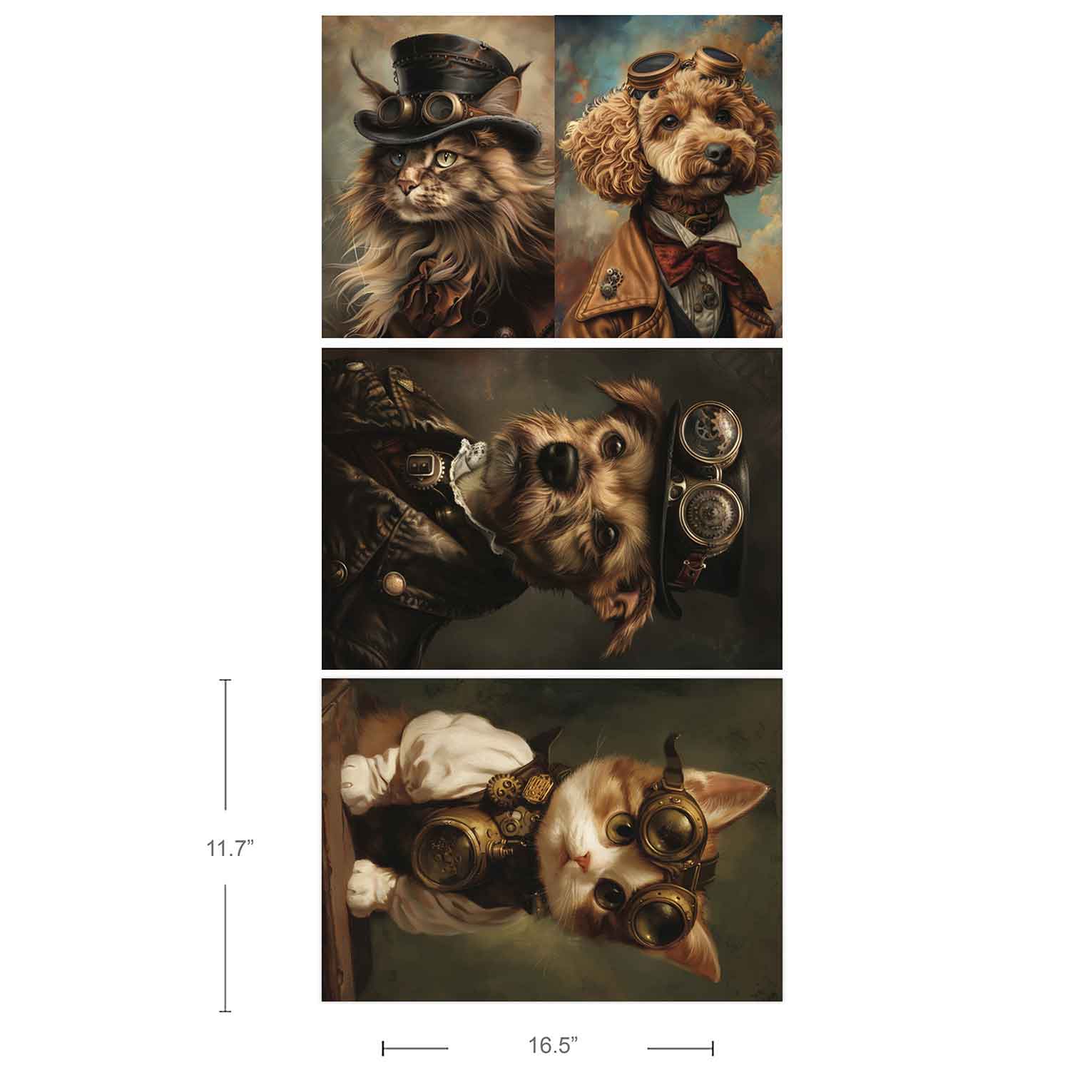 Carta da Découpage Fiber Pack "Favorite Pets" - 3 fogli A3