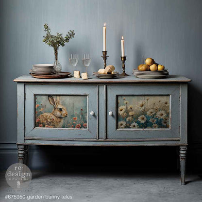 Carta da Découpage Fiber Pack - Garden Bunny Tales 3 fogli A3