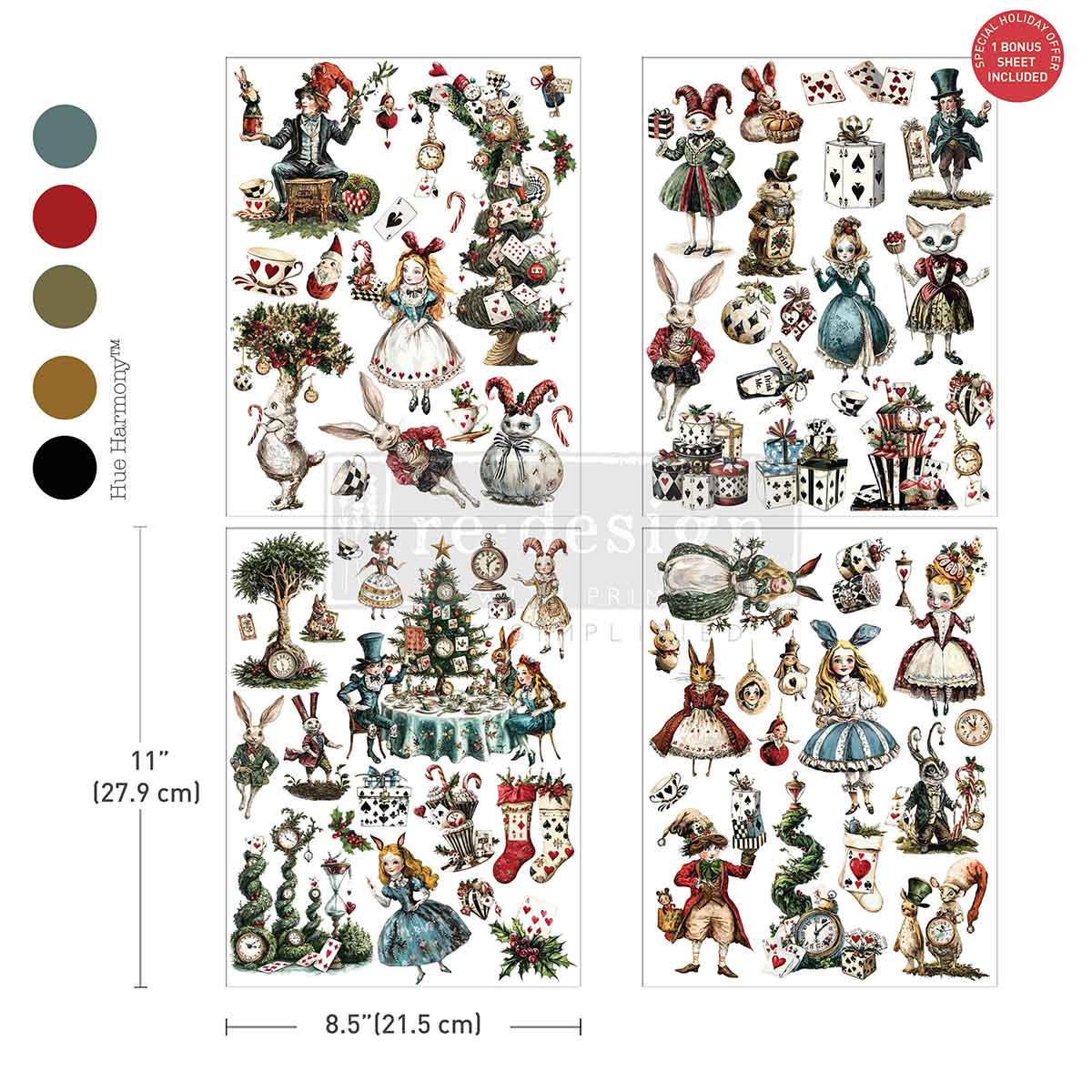 Redesign Decor Transfers – "Whimsical Holiday Dreams" 21,5x28 cm 3 fogli + 1 omaggio