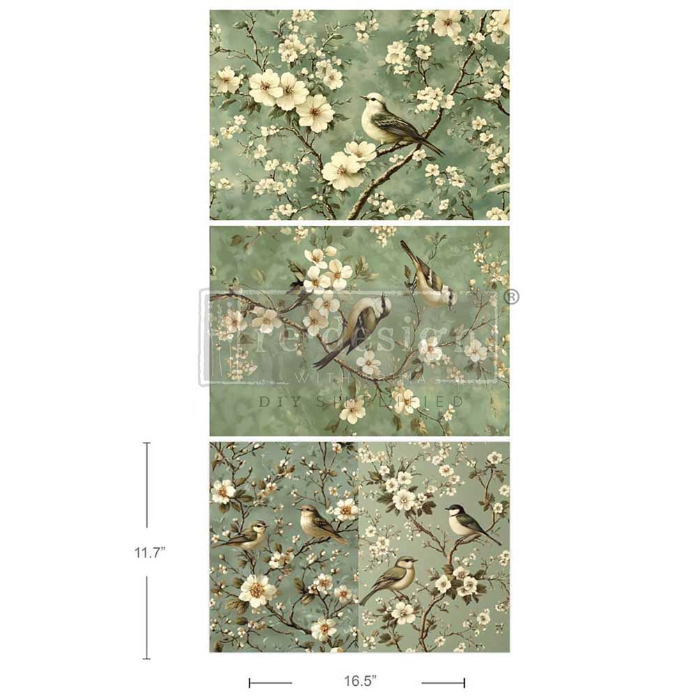 Carta da Découpage Fiber Pack - Chirping Bliss 3 fogli A3