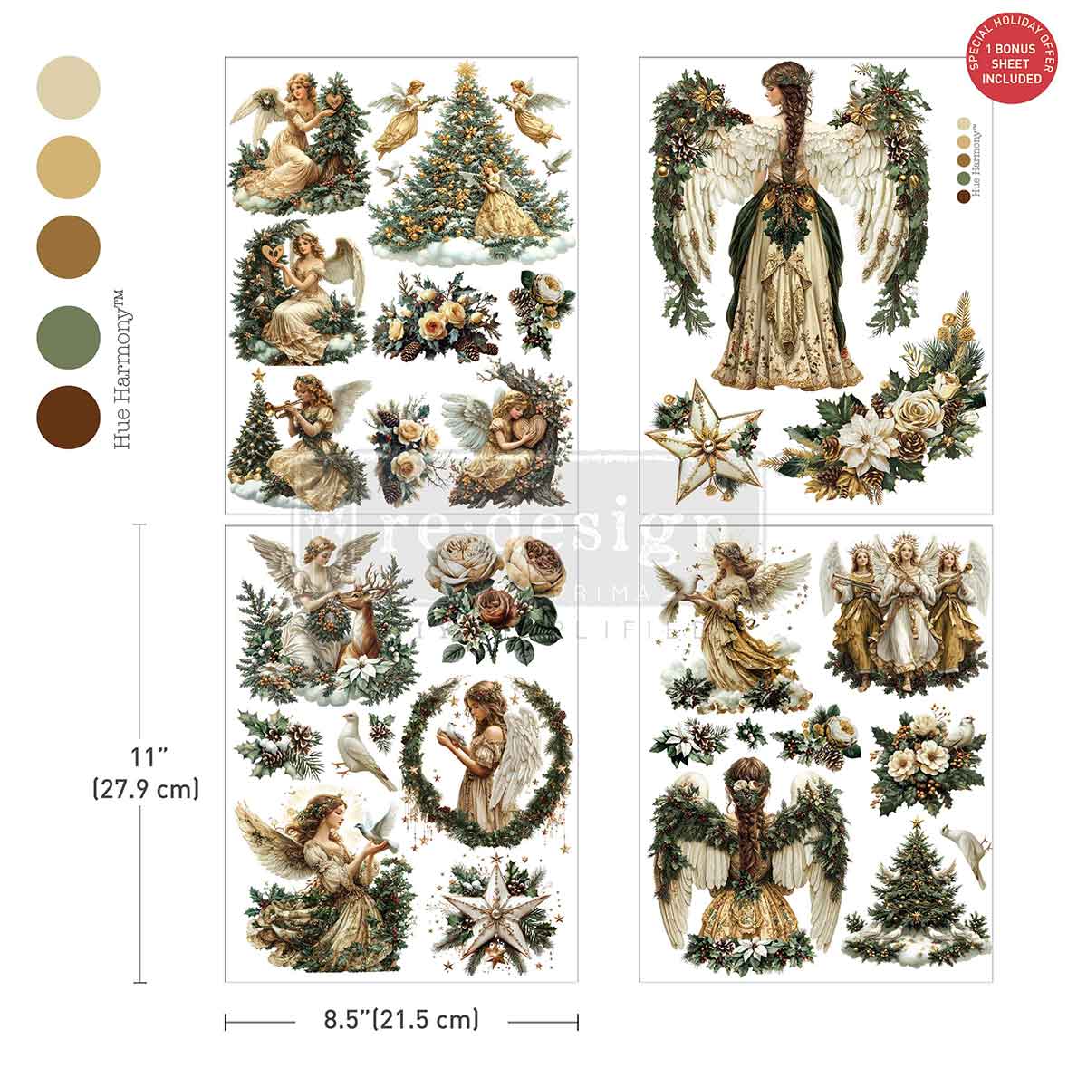 Redesign Decor Transfers – "Heavenly Wings" 21,5x28 cm 3 fogli + 1 omaggio