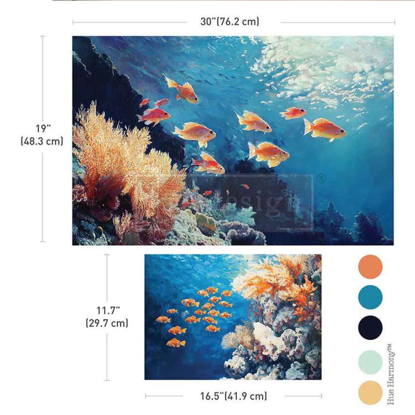 Carta da Découpage Decor "Dancing with the current" - 2 fogli A3