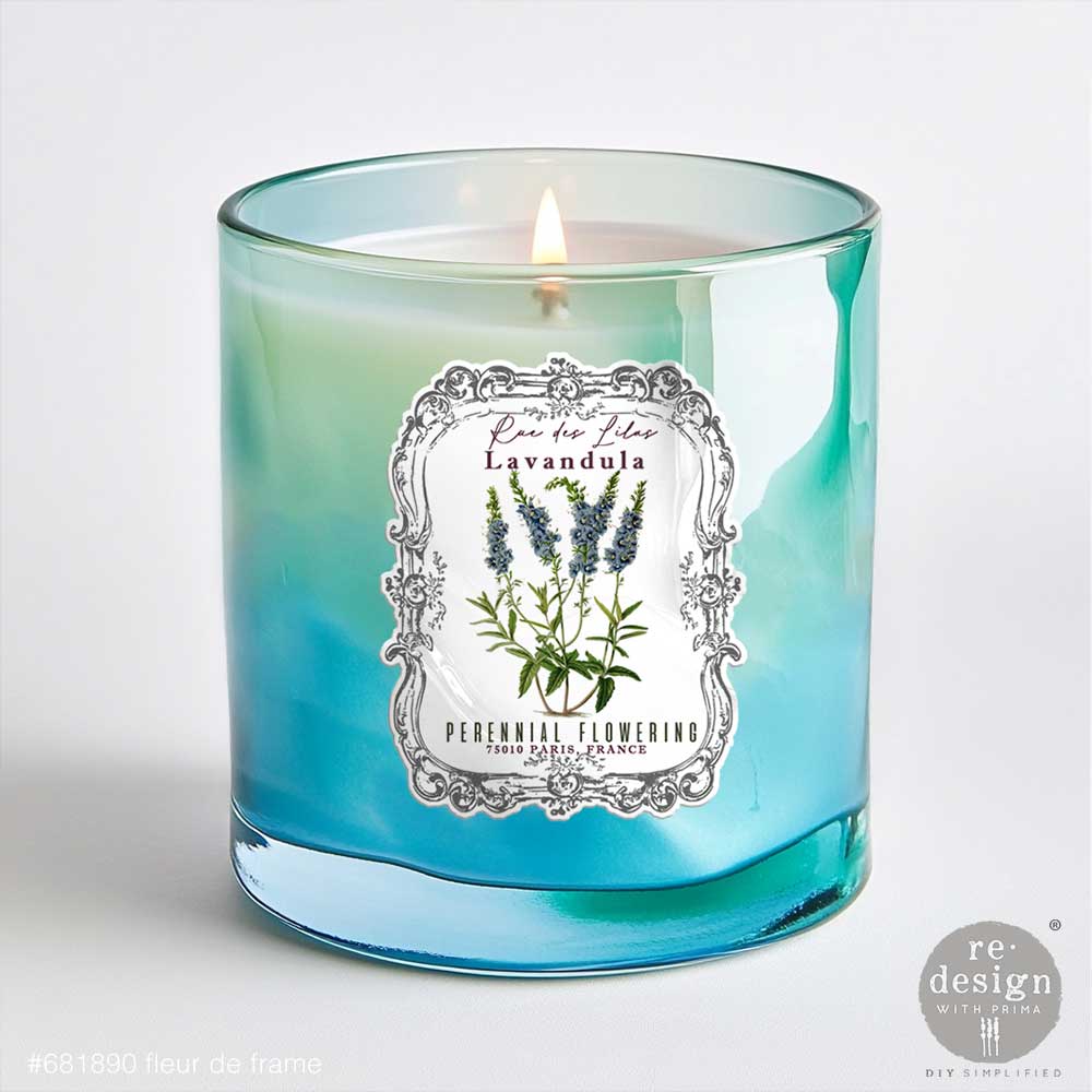 Transferencias de lujo rediseñadas – "Flor de marco" 8,2x29,2 cm 2 hojas