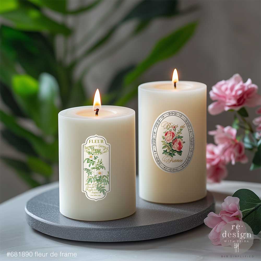 Transferencias de lujo rediseñadas – "Flor de marco" 8,2x29,2 cm 2 hojas