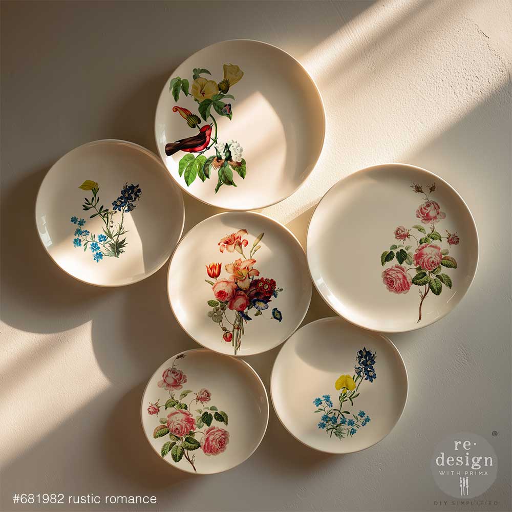 Transferencias decorativas H2O Rediseño "Romance Rústico" 1 hoja 21,5 x 29,7 cm