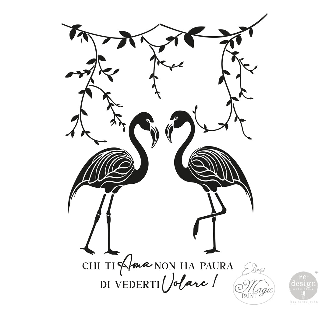 Stencil “Nature in Love” Elisa e Magic Paint per Redesign - 30×42 cm