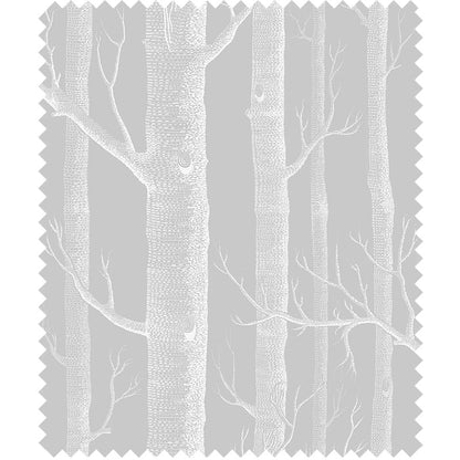 TESSUTO "Woods Linen Union White on Soft Grey" - The Contemporary - Cole & Son