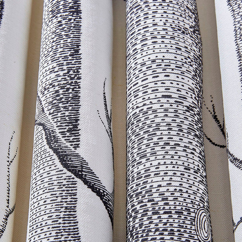 TESSUTO "Woods Linen Union Black on White" - The Contemporary - Cole & Son