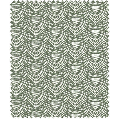 TESSUTO "Feather Fan Jacquard Cream on Olive Green" - The Contemporary - Cole & Son