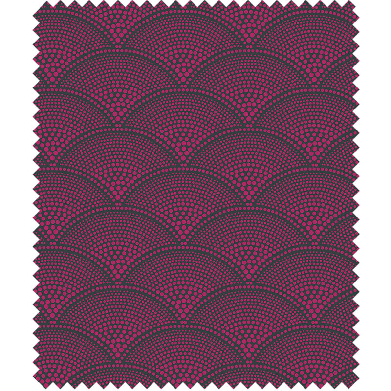 TESSUTO "Feather Fan Jacquard Magenta on Charcoal" - The Contemporary - Cole & Son