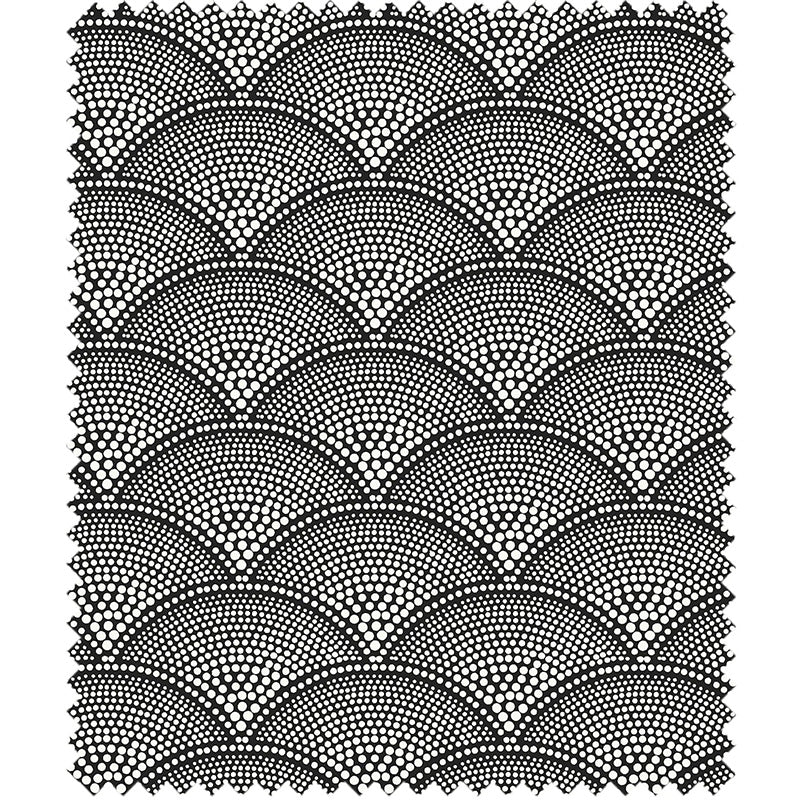 TESSUTO "Feather Fan Jacquard White on Black" - The Contemporary - Cole & Son