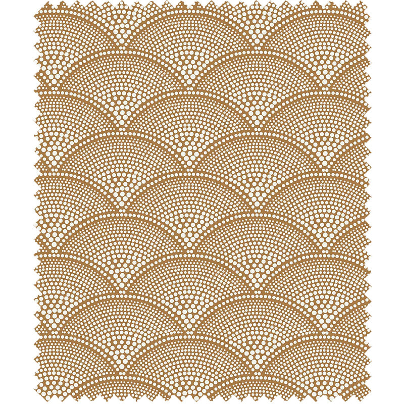 TESSUTO "Feather Fan Jacquard Cream on Ginger" - The Contemporary - Cole & Son