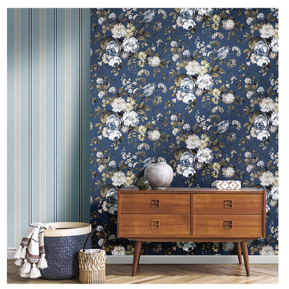 Carta da parati "Bouquet fleuri Blu", a metraggio o rotolo