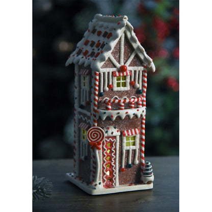 Decorazione casetta con luci led “Terrtetto Ginger Bread”, 37cm Brandani