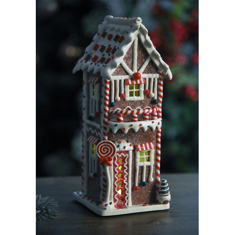 Decorazione casetta con luci led “Terrtetto Ginger Bread”, 37cm Brandani