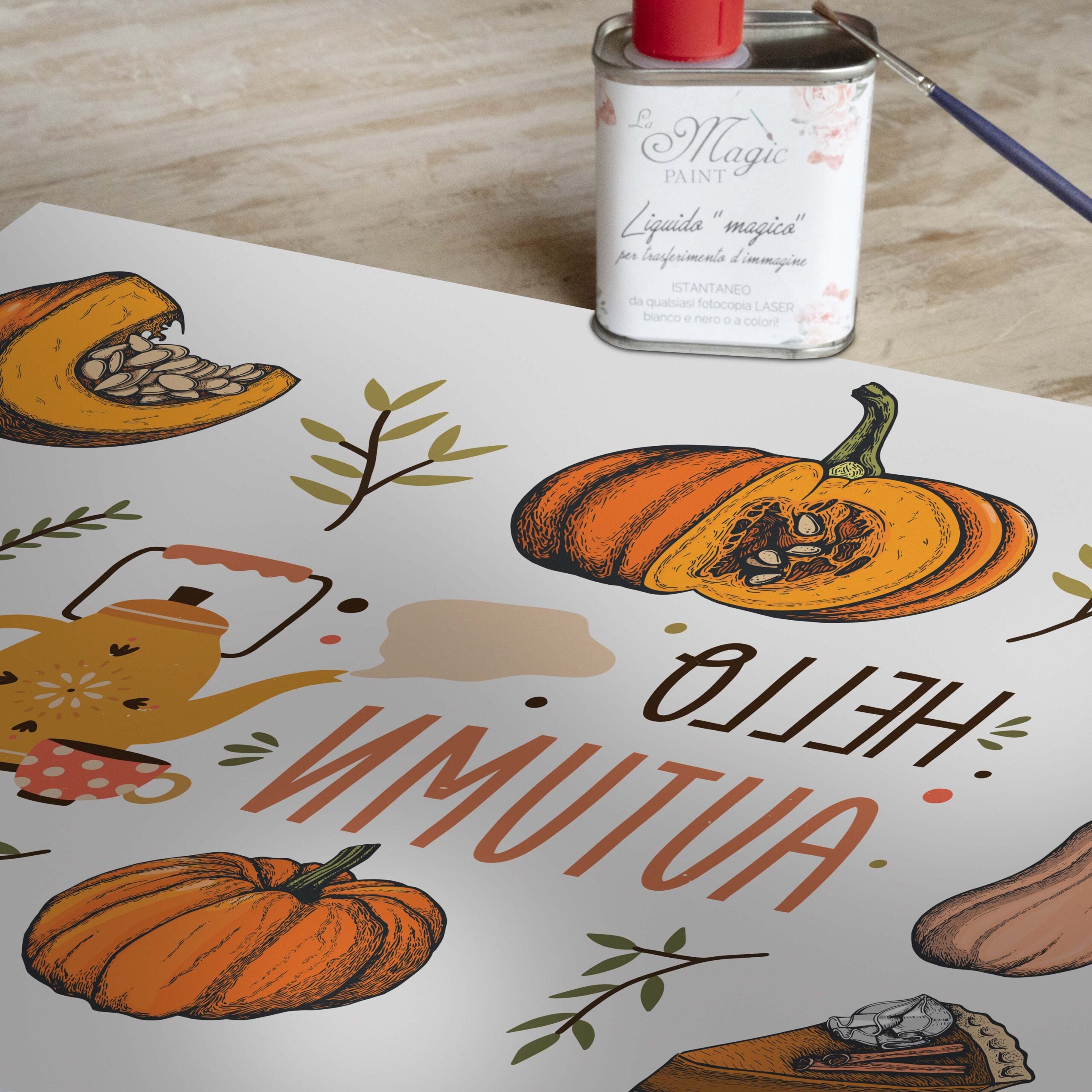 Imagen Transferible “AUTUNNO, PUMPKIN PIE” 28×40 cm