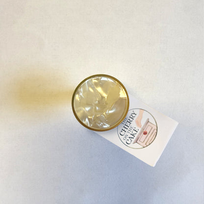 Pomello in Ferro e vetro "oro opaco e vetro perla"