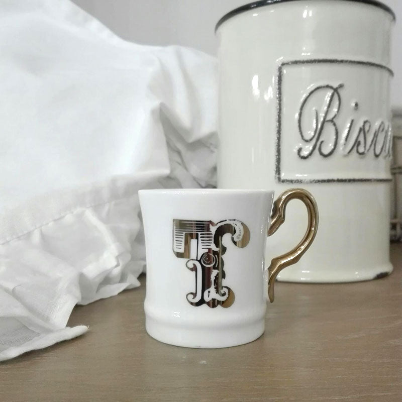 Tazzina "Letter Gold Moka - T", Livellara Milano
