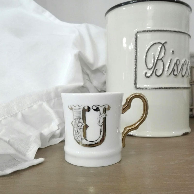 Tazzina "Letter Gold Moka - U", Livellara Milano