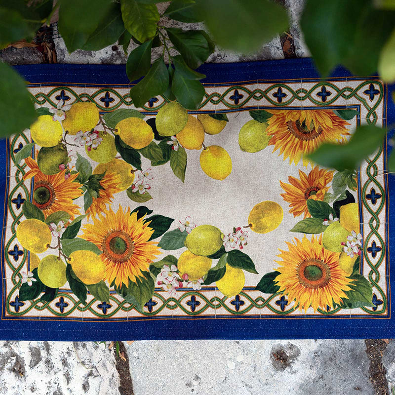 Tappeto Decorativo 52x120 cm "Etruscan Garden" Tessitura Toscana Telerie