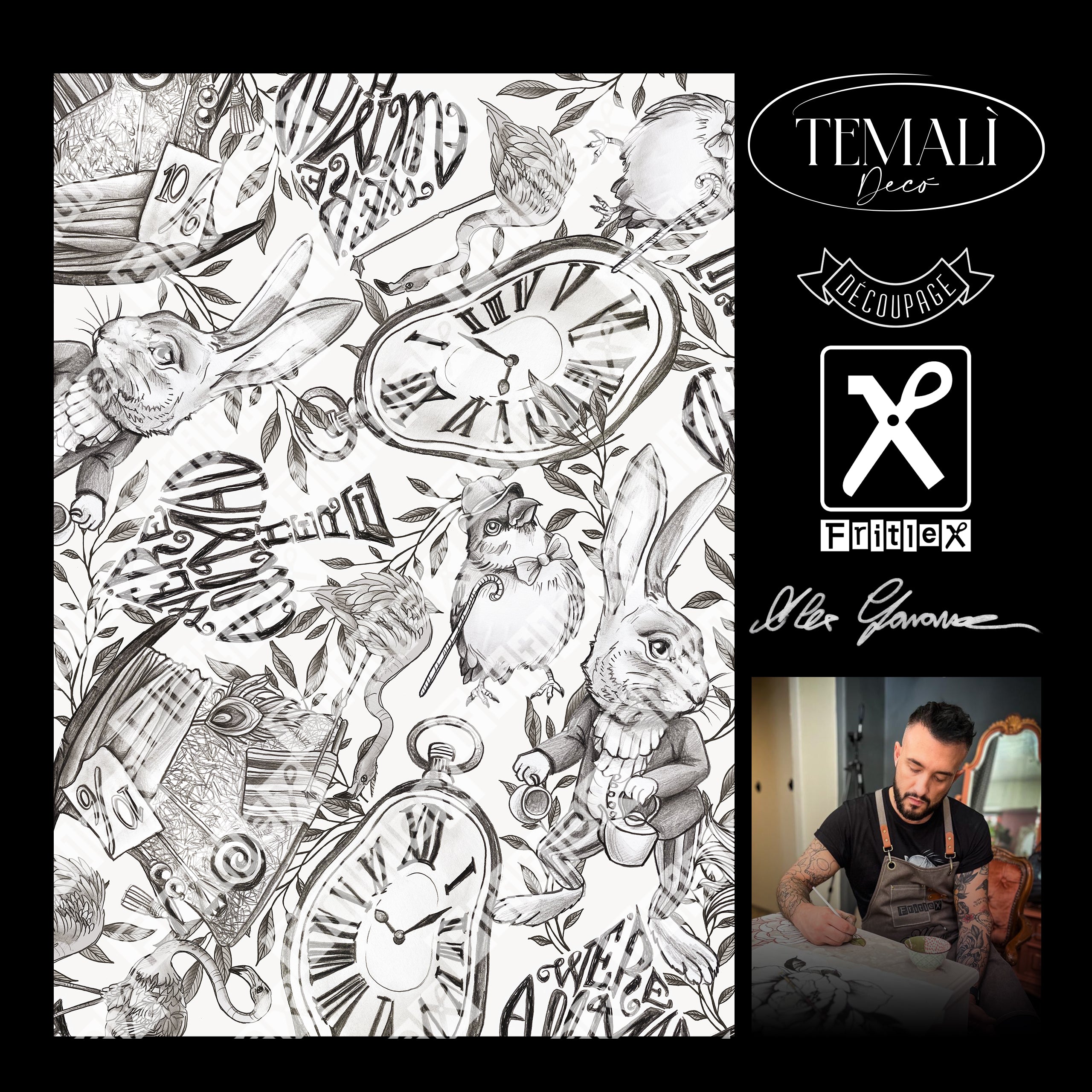 Dècoupage Collezione Alex - Cappellaio (dettagli)