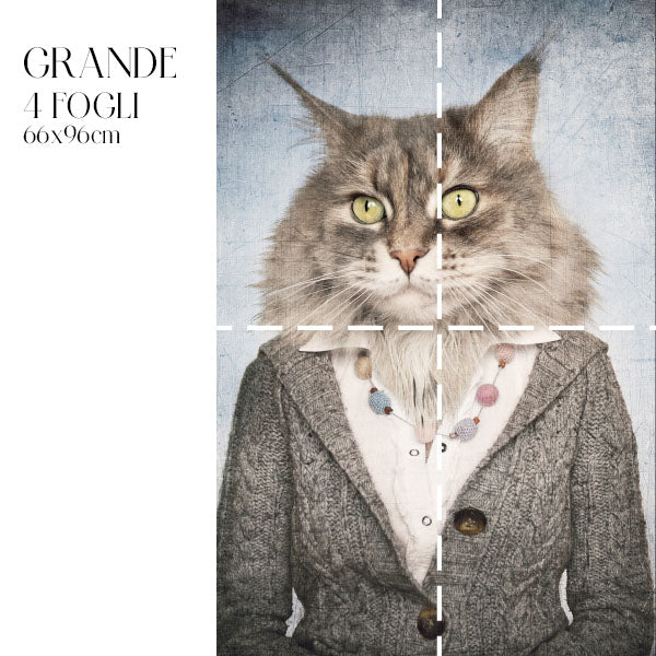 Dècoupage Fauna Pop - Gatto Raffinato