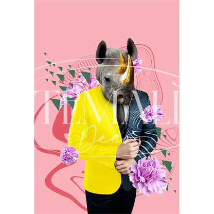 Dècoupage Fauna Pop - Pink Rhino