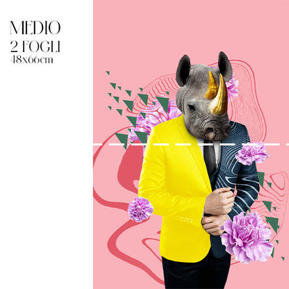 Dècoupage Fauna Pop - Pink Rhino