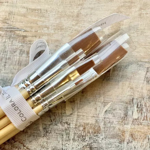 Set pennellini per decorazioni - Punta Piatta, 6 pezzi