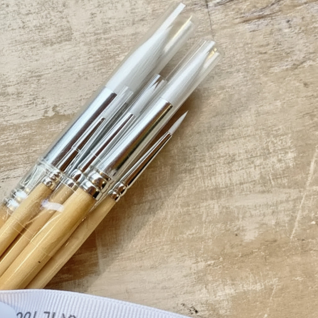 Set pennellini per decorazioni - Punta Tonda, 6 pezzi