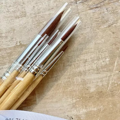 Set pennellini per decorazioni - Punta Tonda, 6 pezzi