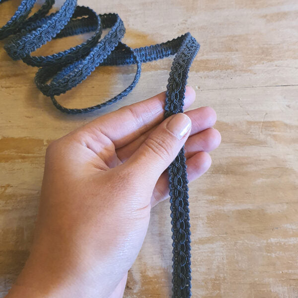 Bordo "Armonie Antracite" Passamaneria Italiana - 1 cm