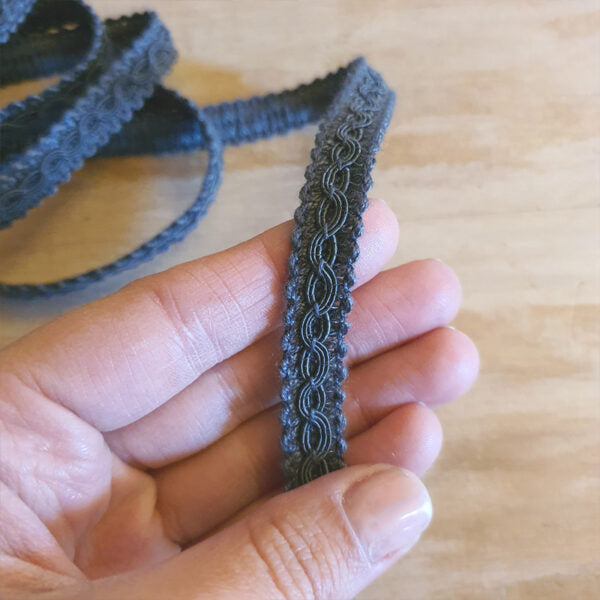 Bordo "Armonie Antracite" Passamaneria Italiana - 1 cm