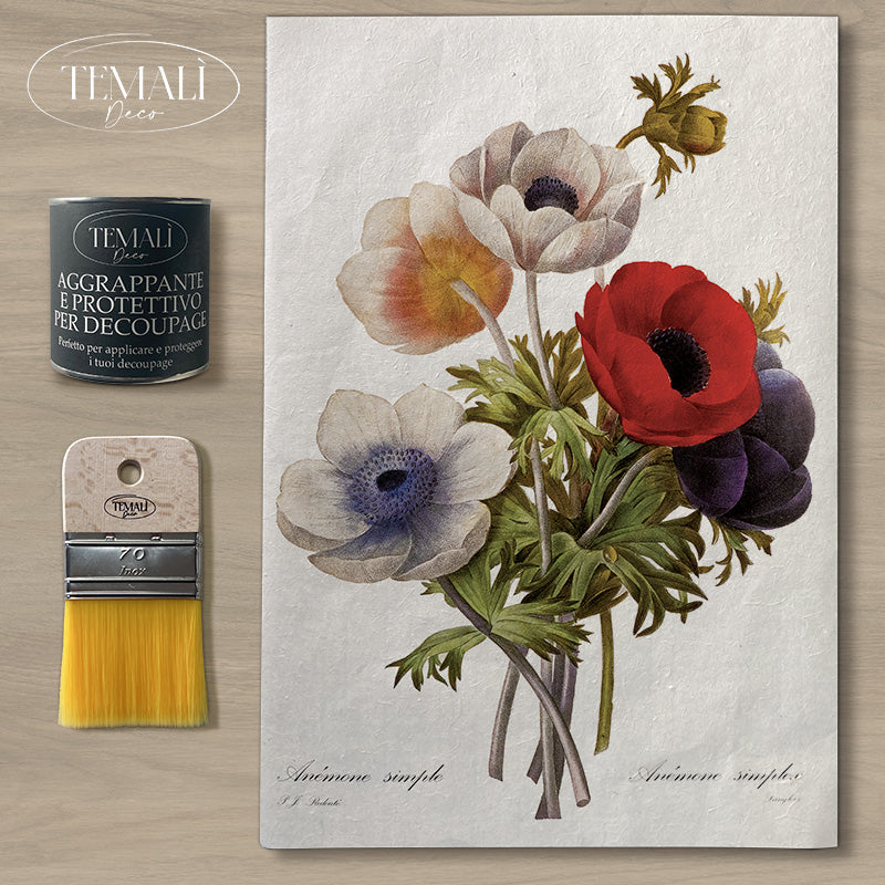 Dècoupage Botanical Vintage - Composizione Anemoni