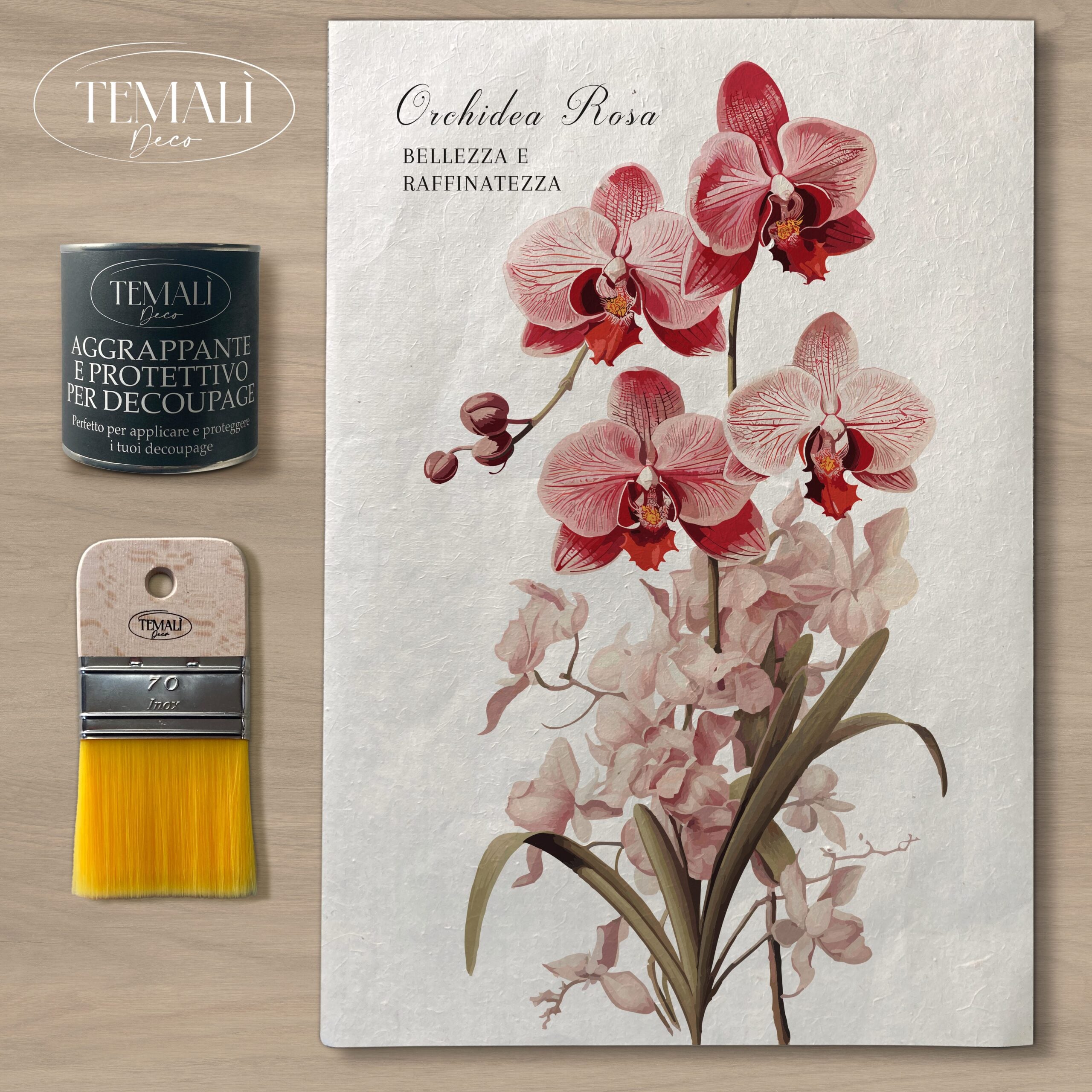 Dècoupage Botanical Vintage - Orchidea Rosa