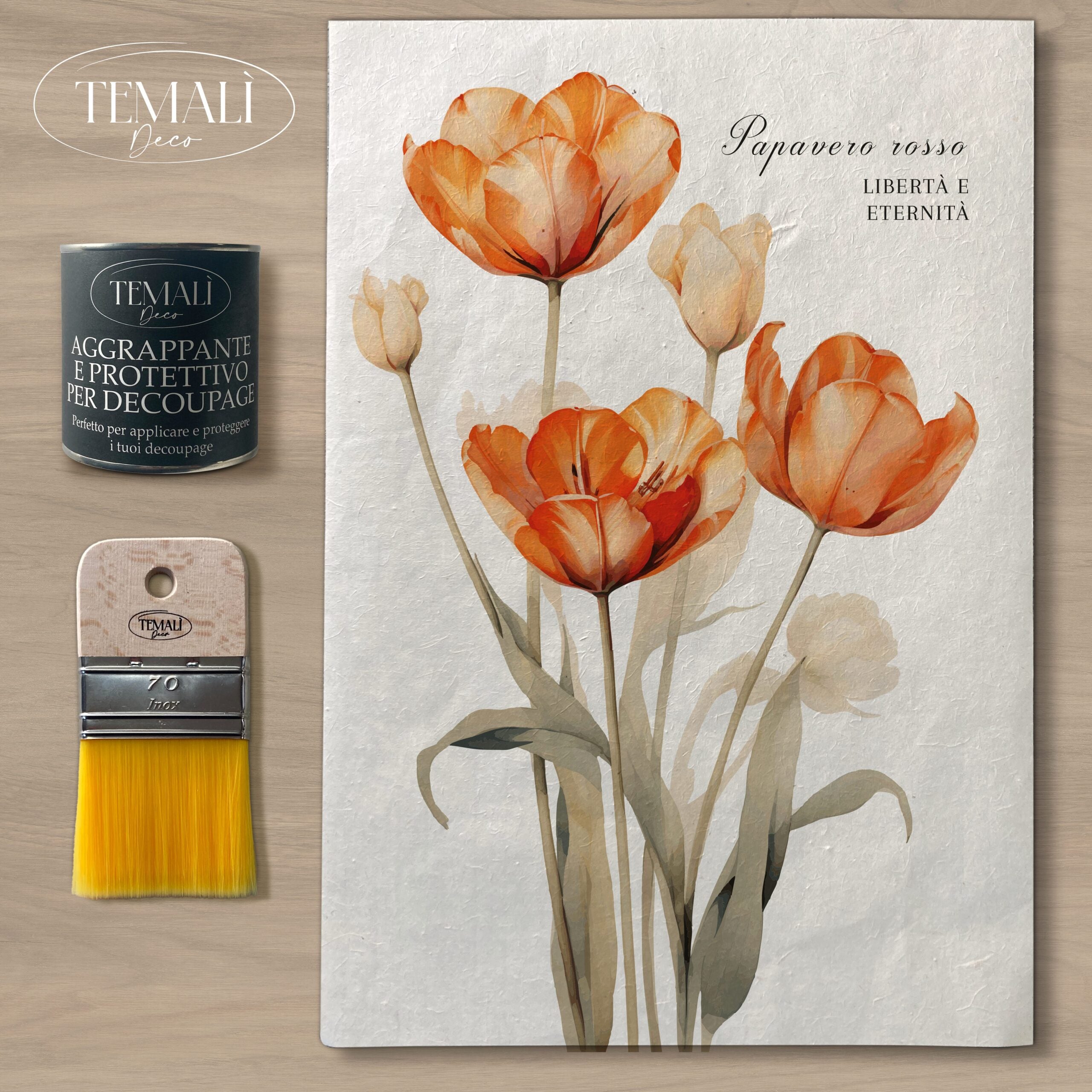 Dècoupage Botanical Vintage - Papavero Rosso