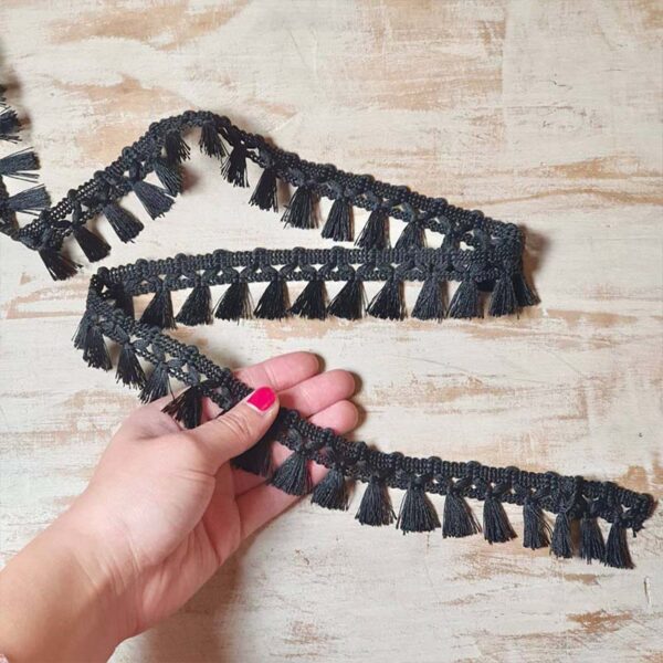 Bordo "Nappine Nere" Passamaneria Italiana - 3,5 cm