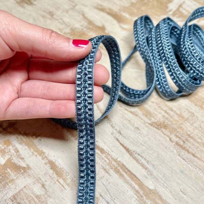 Bordo "Raffinato Turchese" Passamaneria Italiana - 1,2 cm