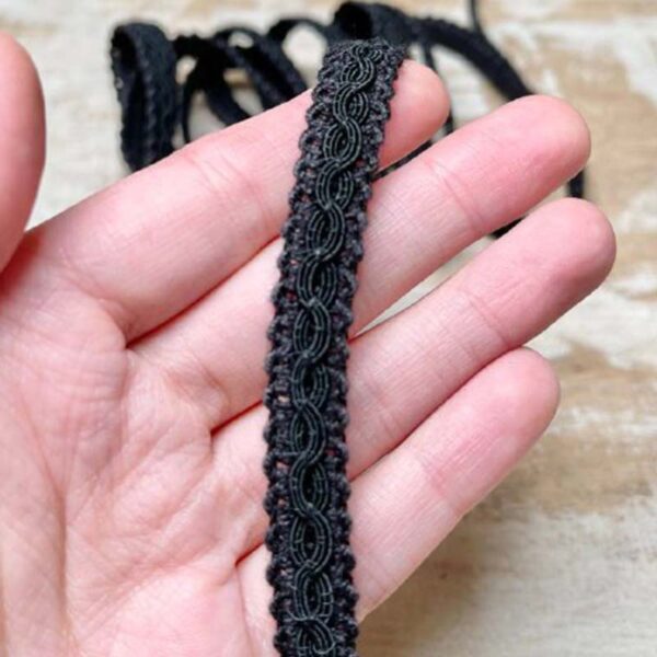 Bordo "Armonie Nero" Passamaneria Italiana - 1 cm