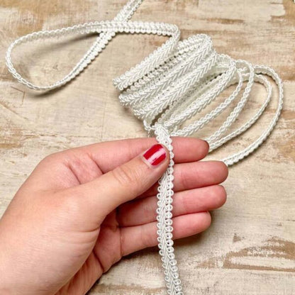 Bordo "Ricciolo Bianco" Passamaneria Italiana - 0,9 cm