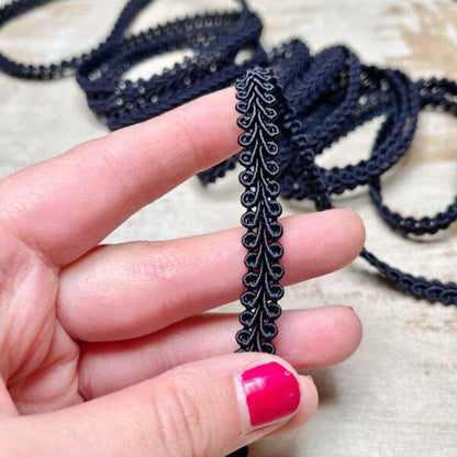 Bordo "Ricciolo Blu Atlantico" Passamaneria Italiana - 0,9 cm