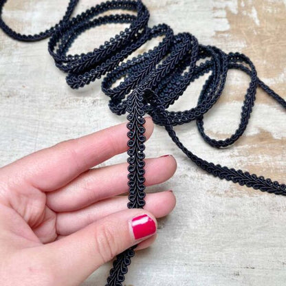 Bordo "Ricciolo Blu Atlantico" Passamaneria Italiana - 0,9 cm