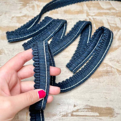 Bordo "Soffice Blu" Passamaneria Italiana - 1,2 cm