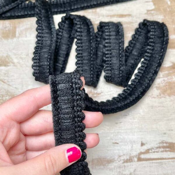 Bordo "Soffice Nero" Passamaneria Italiana - 2,5 cm