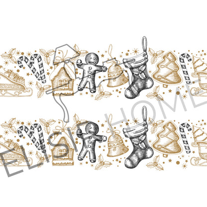 Stampa Trasferibile "NATALE, Bordo delle Feste" 28x40 cm