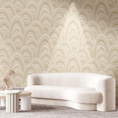 Tapete „Kreisförmige Harmonien Rosè“, nach Meter oder Rolle