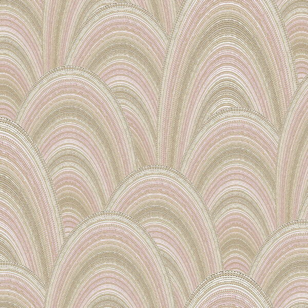 Tapete „Kreisförmige Harmonien Rosè“, nach Meter oder Rolle