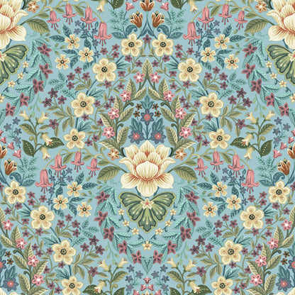 Tapete „Blume Türkis“, nach Meter oder Rolle